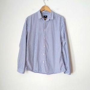 💥 H&M Stripped Blue Long Sleeve Shirt Men